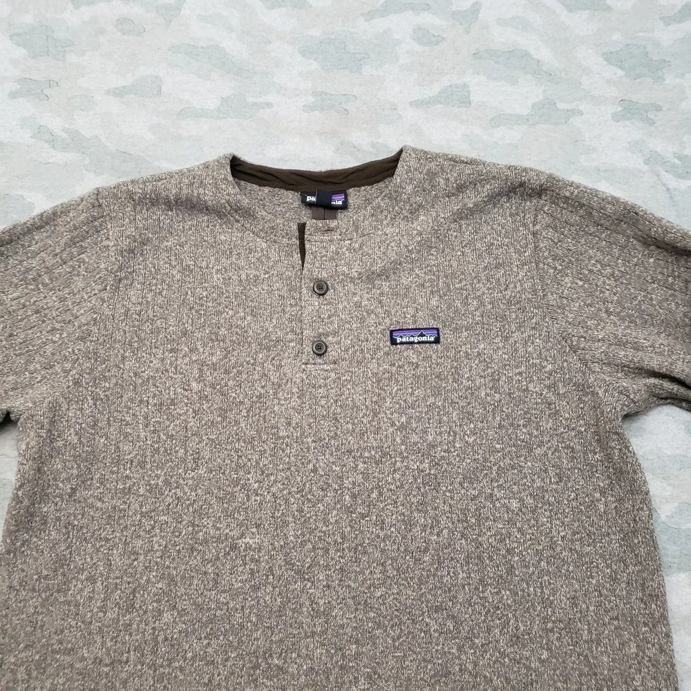 Patagonia Sweater Mens XL Gray Henley Better Sweater Long Sleeve Granola